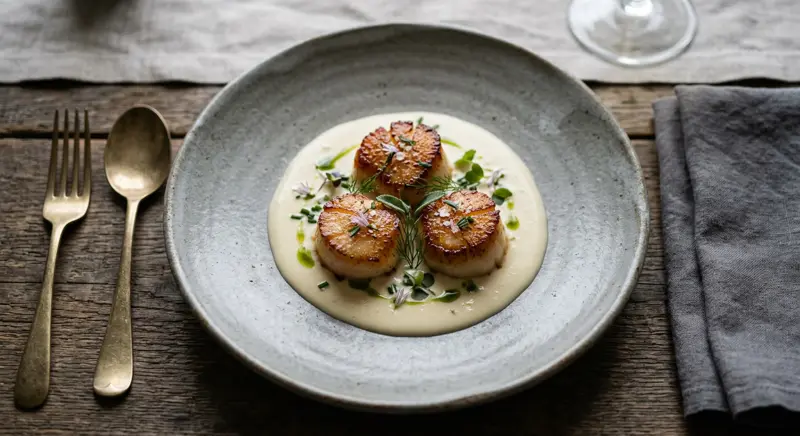 Saint-Jacques snackées au beurre blanc